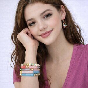 5 Stack Stretch Bracelet Multi-color BOHO style bracelet